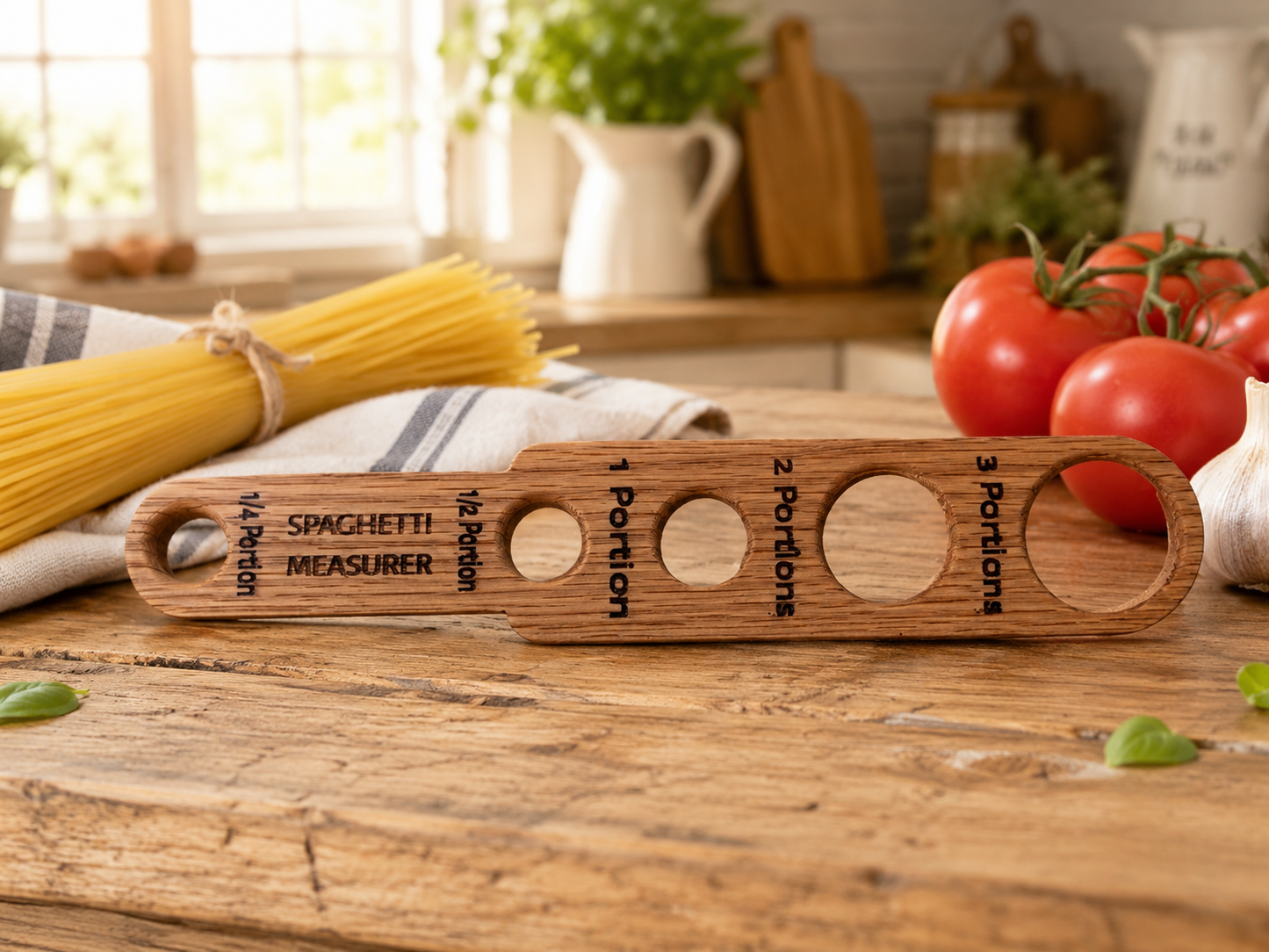 Handmade Wooden Spaghetti Measurer – Pasta Portion Tool – Rustic Kitchen Utensil