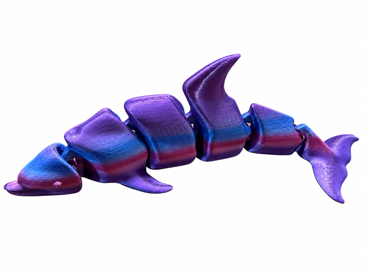 Articulated Dolphin - Rainbow Purple