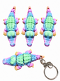 Multi Color Gator Keychain - Silky Matte Raindow