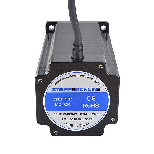 E Series Nema 34 Stepper Motor Bipolar 1.8deg 12.0Nm(1699.34oz.in) 6.0A 86x86x151.5mm 4 Wires (StepperOnline)