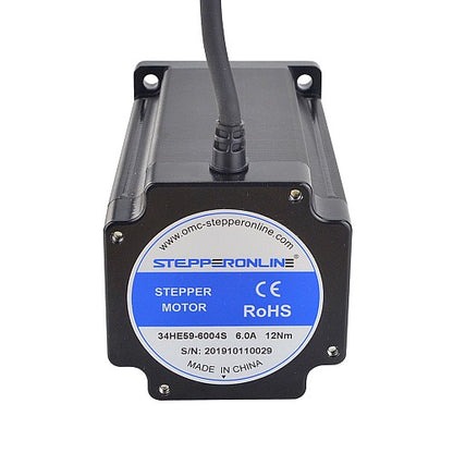 E Series Nema 34 Stepper Motor Bipolar 1.8deg 12.0Nm(1699.34oz.in) 6.0A 86x86x151.5mm 4 Wires (StepperOnline)
