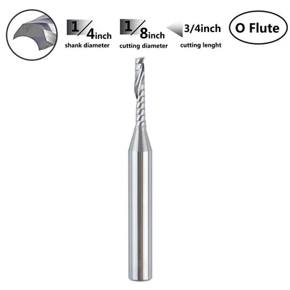 SpeTool W03002 SC Spiral O Flute 1/8" Dia x 1/4" Shank