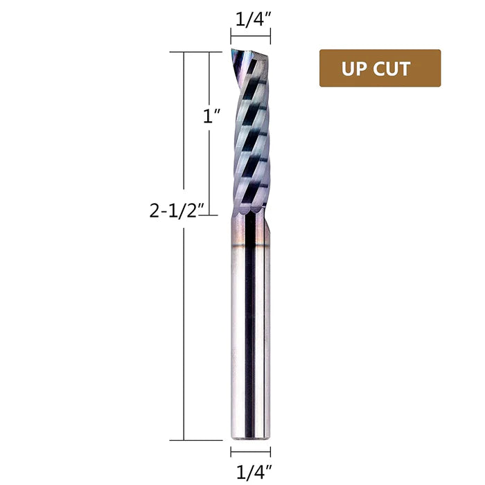 SpeTool W03001 SPE-X Extra Tool Life Coated SC Spiral O Flute 1/4" Dia x 1/4" Shank