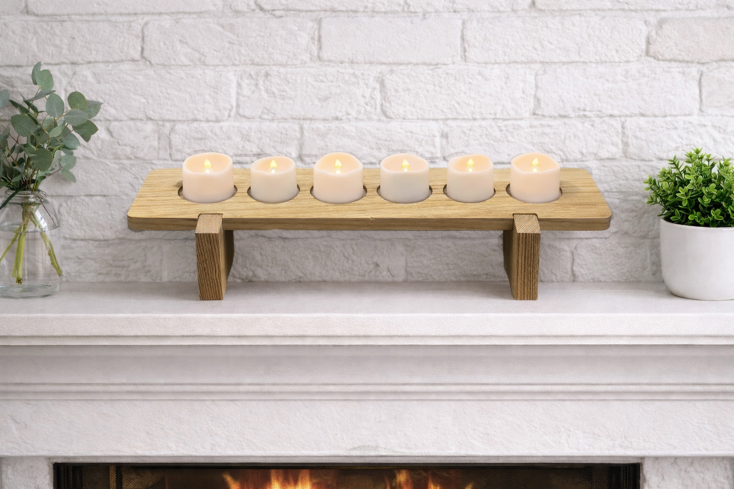 Old Salty Mill Votive Candle Holder with Free Battery-Operated Candles