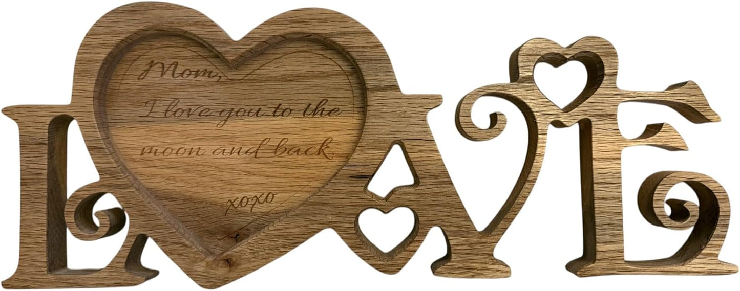 Old Salty Mill Reclaimed Wood Sign – "Mom, I Love You to the Moon and Back"