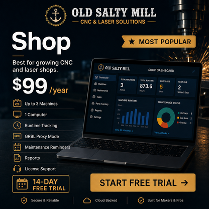 CNC & Laser Shop Maintenance Tracker - Windows Software