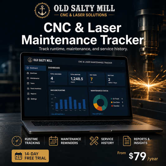 CNC & Laser Shop Maintenance Tracker - Windows Software